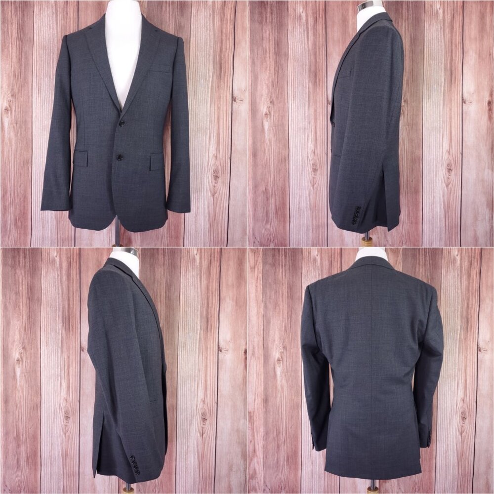 J Crew Ludlow Slim fit Suit Jacket 42L Tollegno 1900 Italian 3D Wool Charcoal - Picture 2 of 16